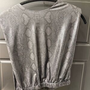 TCEC faux Leather Black Snake-Print Tank Top